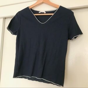 Mango navy v neck T-Shirt